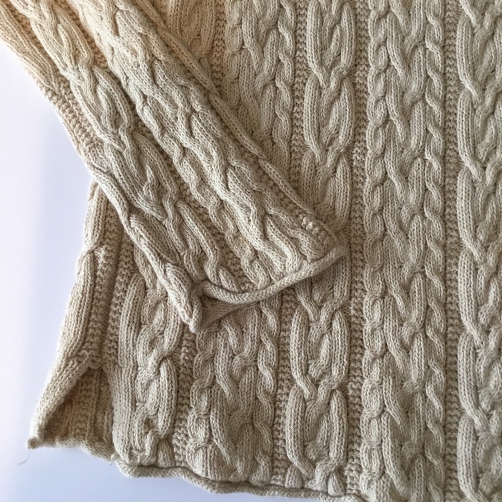 Ralph Lauren Cream Cable Knit Scoop Neck Sweater - Picture 4 of 11